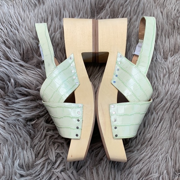 Madewell The Farrah Clog Sandals Croc Embossed Open Toe Slingback sz 7 - Picture 9 of 10